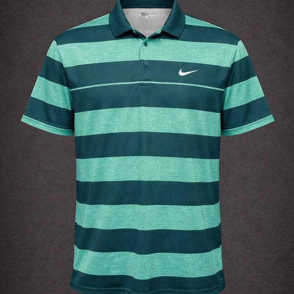 Nike Other - Nike Golf Dri-Fit Polo Men’s XL Green Striped Performance Athletic Shirt